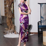 Floral Printed Split-Side Long Cheongsams