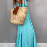 Sleeveless Lace-up Maxi Dress Backless Dress