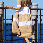 Shirt Collar Colorblock Cake Dress