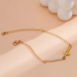 Pearl Cross Bracelet