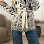 NVLT Knit Fringe Cardigan Sweater