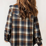 Snap Button Sherpa Lined Hooded Flannel Jacket
