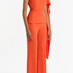 Perfect Balance Asymmetric Draped Cape Top and High Waist Flared Pants Set