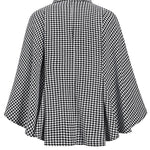 Stylish Houndstooth Loose Lace-up Cape