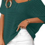 Women's Summer Hollow Out Crochet Knit Tops Beach Coverup