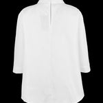 High-low Loose Flower Print Split-Joint Stand Collar T-Shirts Tops