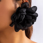 Solid Color Three-Dimensional Flower Drop Earrings