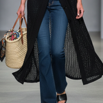 Women's Minimalist Knitted Mesh Short-sleeved Single-breasted Cardigan