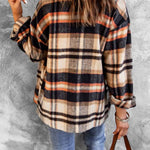 Brown Plaid Button Up Long Sleeve Flannel Shacket