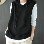 Artistic Retro Solid Hooded Vest