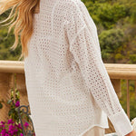 Fashionable Hollow Loose Button Pocket Shirt Top