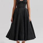 Suspender V-Neck Sleeveless Tutu Maxi Dress