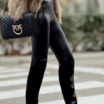 Casual pants small leg PU leather pants