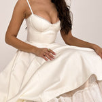 Suspender V-Neck Sleeveless Tutu Maxi Dress