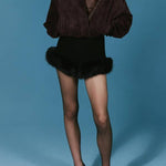 FAUX SUEDE BOMBER JACKET