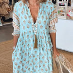 Modena™ | Casual Printed V-neck Half Sleeve Dress