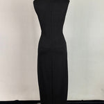 Bodycon Sleeveless Buttoned Solid Color Split-Side High Neck Maxi Dresses