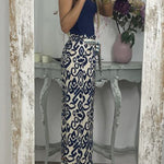 GALA waist tie ethnic totem pattern trousers