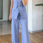 Fashion Lapel Vest & Pants Two-Piece Set