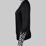 Long Sleeves Skinny Printed High-Neck T-Shirts Tops
