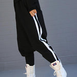 Loose Striped Empire Harem Pants