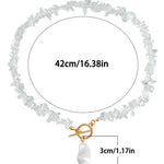 Statement Coral Chip & Pearl Necklace