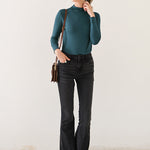 10 Colors Simple Solid Color Long Sleeves High-Neck T-Shirt Top