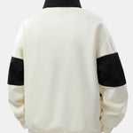Relax Fit Color Block Patchwork Polo Sweatshirt