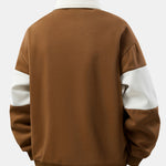 Relax Fit Color Block Patchwork Polo Sweatshirt