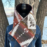 Women's Western Blue Aztec Warm Neck Hood