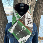 Women's Western Blue Aztec Warm Neck Hood