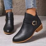 Bethany I Brown Buckle Ankle Boots