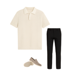 Ivory Polo & Midnight Tailored Set
