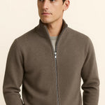 Leonardo Zip Cardigan Grey