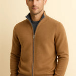 Leonardo Zip Cardigan Beige