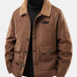 Teddy Lined Suede Jacket With Pockets