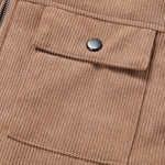 Teddy Lined Zip Up Corduroy Jacket With Pockets