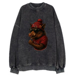 Arizona Javelina wearing Cardinals beanie with desert patch and wayfarer - Vintage Sweatshirt