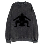 Japanese sumo wrestler ceremonial stance - Vintage Sweatshirt