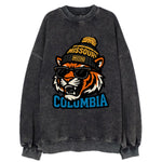 Columbia Tiger wearing Missouri beanie with Mizzou patch - Vintage Sweatshirt