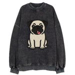Pug - Tilted head with tongue out - Vint Vintage Sweatshirt