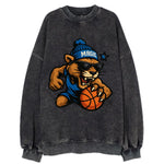 Florida Panther wearing Magic beanie with star wand patch and wayfarer - Vintage Sweatshirt