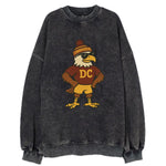DC Eagle wearing Commanders burgundy and gold beanie with pom pom and wayfarer - Vintage Sweatshirt