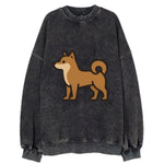 Shiba Inu - Red sesame flat side profile - Vintage Sweatshirt