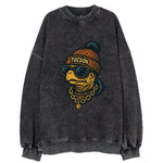 Tucson Desert Tortoise wearing Tucson beanie with pom pom and wayfarer - Vintage Sweatshirt