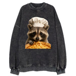 Pizza Dad Raccoon  - Vintage Sweatshirt