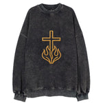Burning Bush Cross  - Vintage Sweatshirt