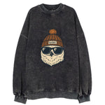 Quebec City Snowy Owl wearing Quebec beanie with pom pom and wayfarer - Vintage Sweatshirt