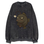 THE ANGLERFISH LURES DISAPPOINTMENT | Dark gray anglerfish with dim light - Vintage Sweatshirt