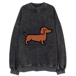 Dachshund - Red/brown smooth flat side profile - Vintage Sweatshirt